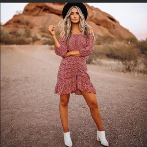 Off the shoulder mini dress